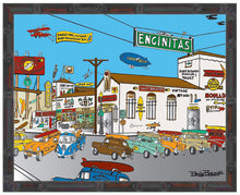 Load image into Gallery viewer, ENCINITAS ~ DOWNTOWN ~ D ST ~ TOWN SIGN ~ SURF VAULT ~ 16x20