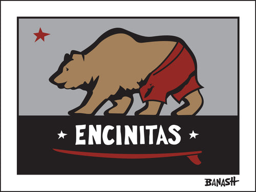 ENCINITAS ~ SURF BEAR ~ 16x20