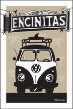 Load image into Gallery viewer, ENCINITAS ~ TOWN SIGN ~ 2 TONE SURF BUS GRILL ~ 12x18