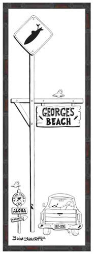 GEORGES BEACH ~ TOWN SURF XING ~ CARDIFF BY THE SEA ~ 8x24