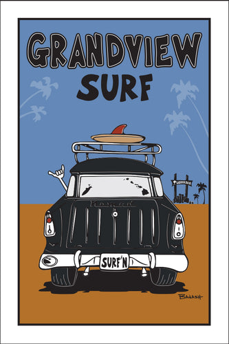 GRANDVIEW SURF ~ SURF NOMAD TAIL ~ LEUCADIA SIGN POST ~ SAND LINES ~ 12x18