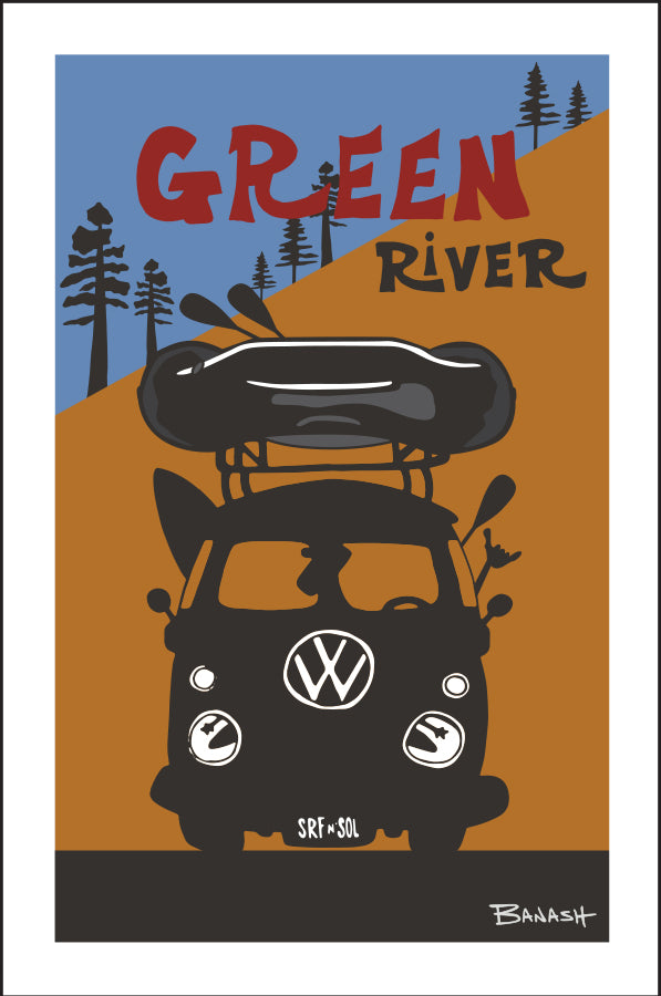 GREEN RIVER ~ RAFT BUS GRILL ~ DESERT SLOPE ~ 12x18