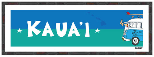 KAUAI ~ BAMBOO FRAMED PRINT ~ 8x24