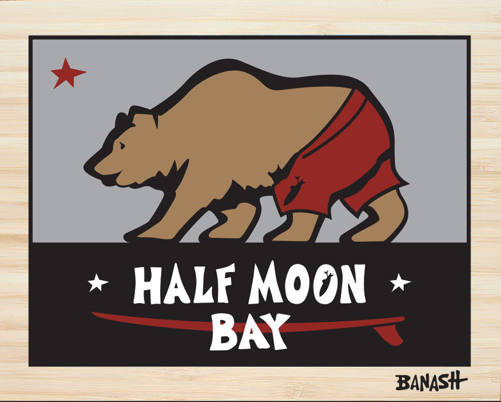 HALF MOON BAY ~ SURF BEAR ~ 8x10