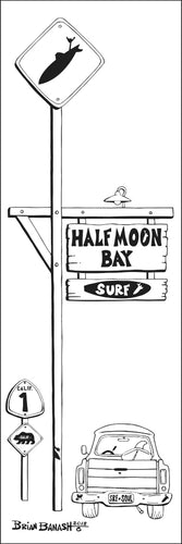 HALF MOON BAY ~ TOWN SURF XING ~ 8x24