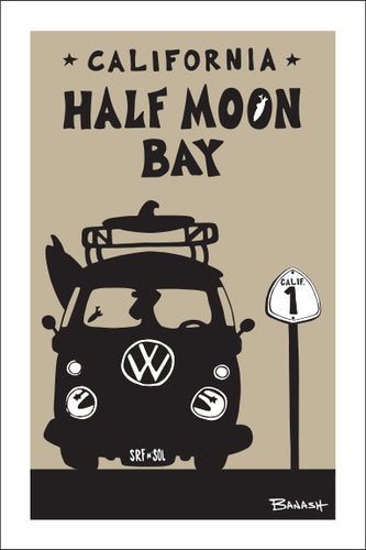 HALF MOON BAY ~ CALIFORNIA ~ SURF BUS GRILL ~ 12x18