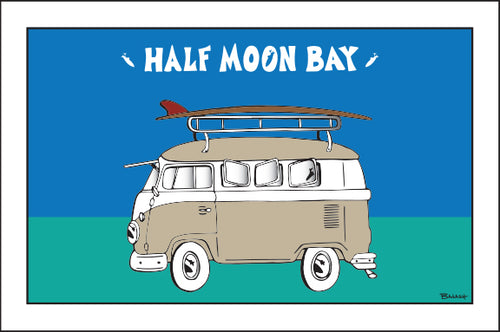 HALF MOON BAY ~ SURF BUS ~ 12x18