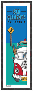 SAN CLEMENTE ~ HALF VW SURF BUS GRILL ~ 8x24