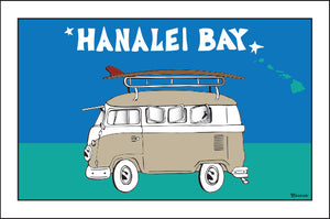 HANALEI BAY ~ SURF BUS ~ 12x18