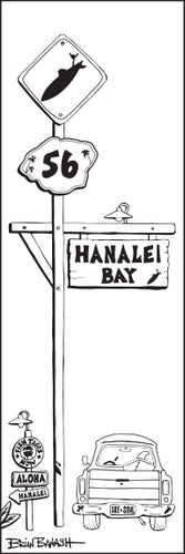 HANALEI BAY ~ TOWN SURF XING ~ 8x24
