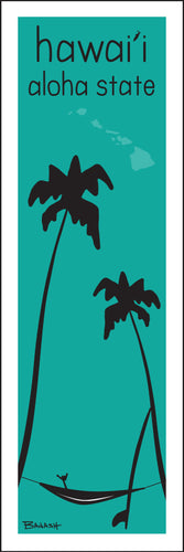 HAWAII ~ ALOHA STATE ~ HAMMOCK ~ SURFBOARD ~ 8x24