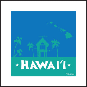 HAWAII ~ SURF HUT PALMS ISLANDS ~ SEAFOAM ~ 12x12