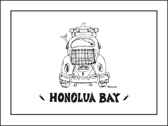 HONOLUA BAY ~ SURF BUG ~ CATCH A LINE ~ 16x20