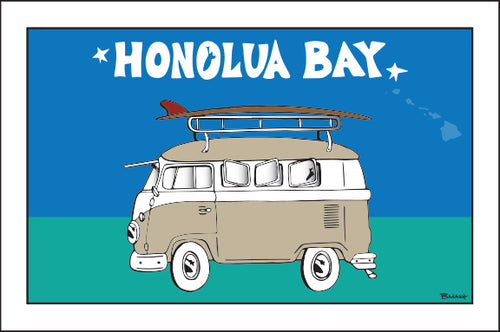 HONOLUA BAY ~ SURF BUS ~ 12x18