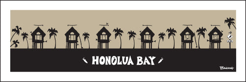 HONOLUA BAY ~ SURF HUTS ~ 8x24
