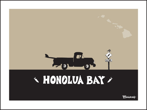 HONOLUA BAY ~ SURF PICKUP ~ 16x20