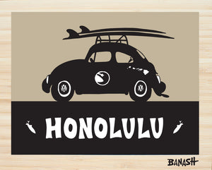 HONOLULU ~ SURF BUG ~ 16x20