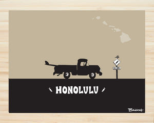 HONOLULU ~ SURF PICKUP ~ 16x20