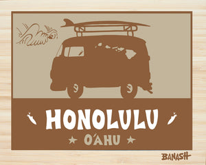 HONOLULU ~ SURF BUS ~ CATCH SAND ~ 16x20