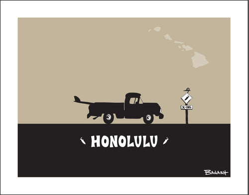 HONOLULU ~ SURF PICKUP ~ 16x20