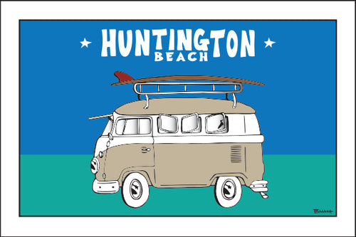 HUNTINGTON BEACH ~ SURF BUS ~ 12x18