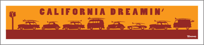 CALIFORNIA DREAMIN ~ SURF RIDES ~ 8x36