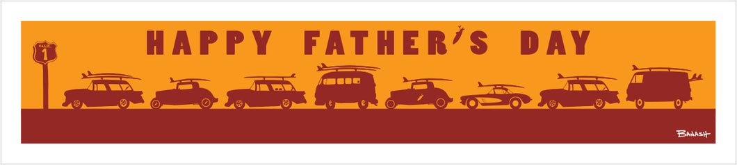 CALIFORNIA ~ HAPPY FATHERS DAY ~ SURF RIDES ~ 8x36