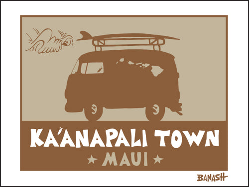 KAANAPALI TOWN ~ SURF BUS ~ 16x20