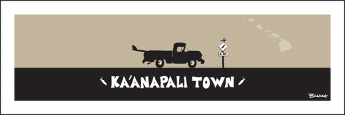 KAANAPALI TOWN ~ SURF PICKUP ~ 8x24