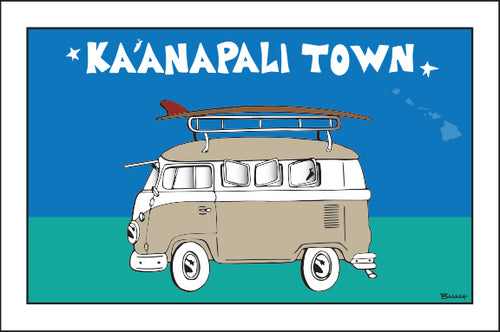KAANAPALI TOWN ~ SURF BUS ~ 12x18