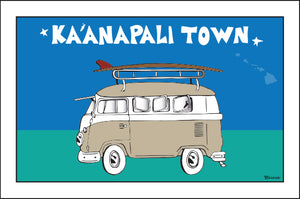 KAANAPALI TOWN ~ SURF BUS ~ 12x18