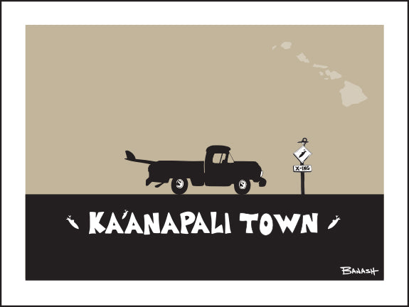 KAANAPALI TOWN ~ SURF PICKUP ~ 16x20