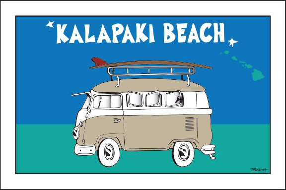 KALAPAKI BEACH ~ SURF BUS ~ 12x18