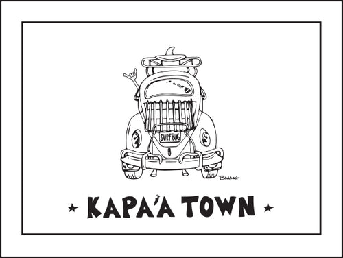 KAPAA TOWN ~ SURF BUG ~ CATCH A LINE ~ 16x20