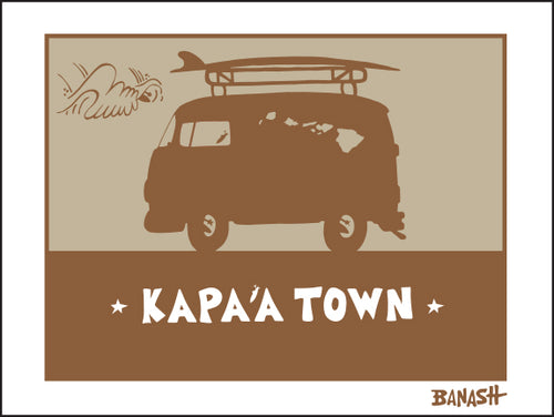 KAPAA TOWN ~ SURF BUS ~ 16x20