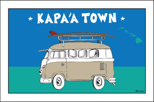 KAPAA TOWN ~ SURF BUS ~ 12x18