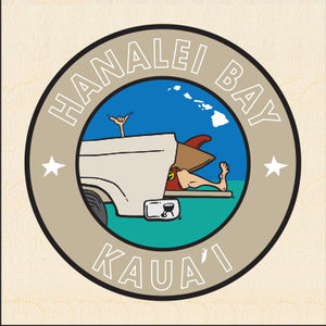 HANALEI BAY ~ KAUAI ~ TAILGATE SURF GREM ~ 6x6