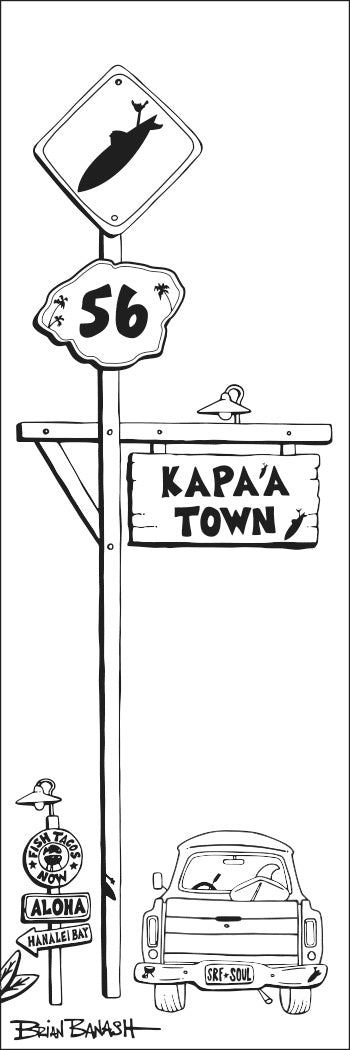 KAPAA TOWN ~ TOWN SURF XING ~ 8x24