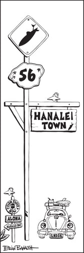 HANALEI TOWN ~ SURF XING ~ 8x24