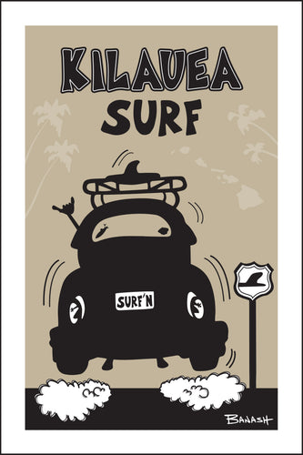 KILAUEA SURF ~ SURF BUG TAIL AIR ~ 12x18