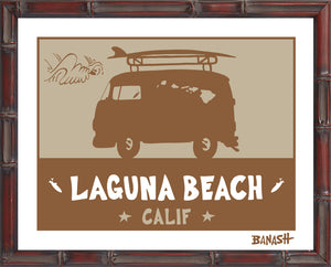 LAGUNA BEACH ~ CATCH SAND ~ BUS ~ BAMBOO FRAME