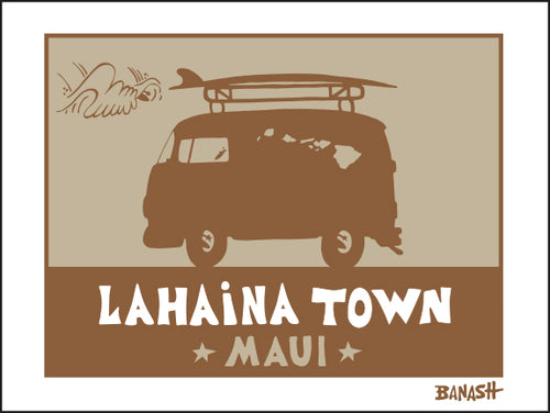 LAHAINA TOWN ~ SURF BUS ~ 16x20