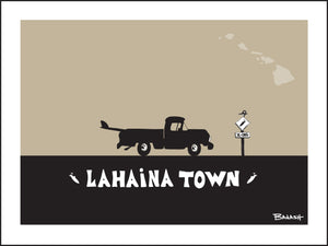 LAHAINA TOWN ~ SURF PICKUP ~ 16x20
