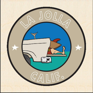 LA JOLLA ~ TAILGATE GREM ~ BIRCH WOOD PRINT ~ 6x6