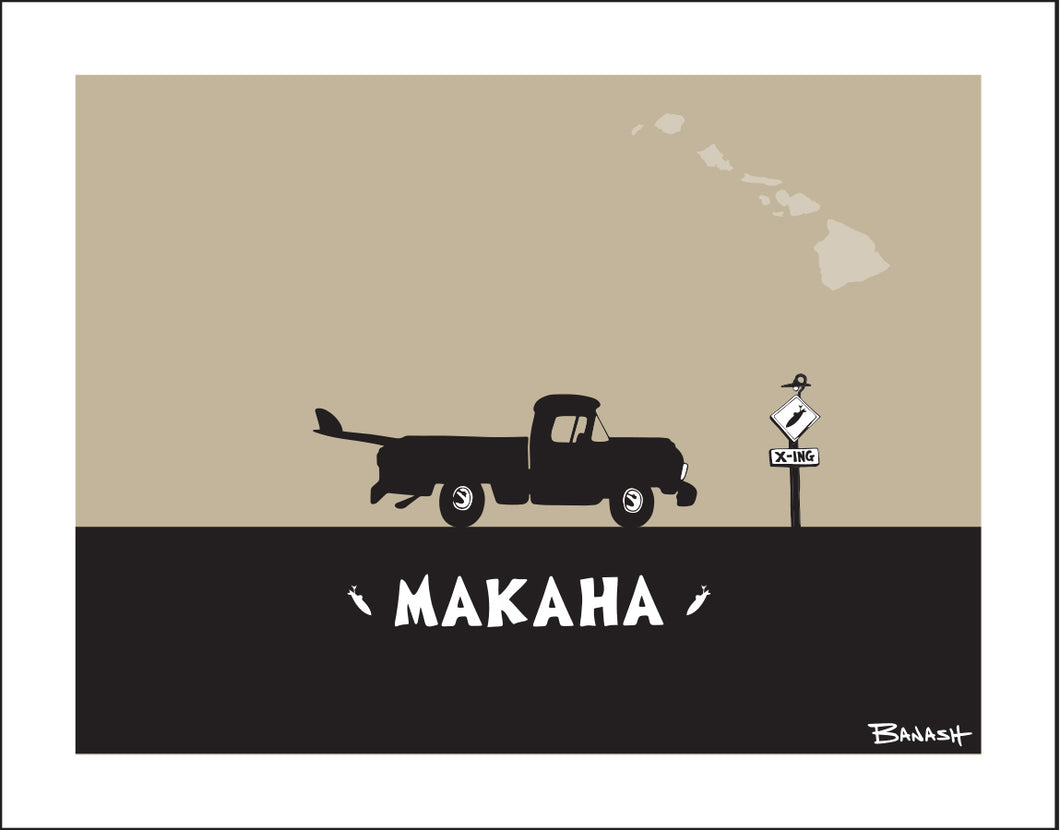 MAKAHA ~ SURF PICKUP ~ 16x20