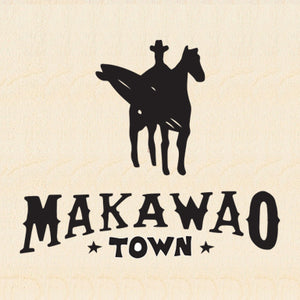 MAKAWAO TOWN ~ SURF COWBOY LOGO ~ 6x6