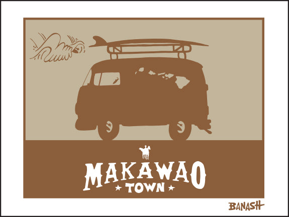 MAKAWAO TOWN ~ SURF BUS ~ 16x20