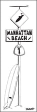 Load image into Gallery viewer, MANHATTAN BEACH ~ LONGBOARD ~ SURF XING ~ 8x24