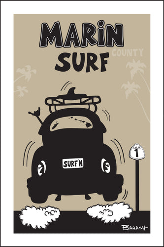 MARIN COUNTY ~ SURF RUN ~ SURF BUG TAIL AIR ~ 12x18