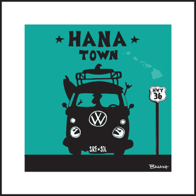 HANA TOWN ~ SURF BUS GRILL ~ 12x12